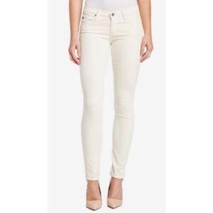 AG Adriano Goldschmied The Stilt Cigarette Leg Cream Ankle Corduroy Jean Size 30